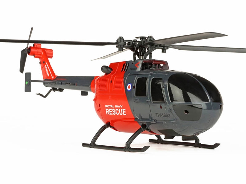 Twister BO-105 Scale 250 Flybarless Helicopter with 6 Axis Stabilisation and Altitude Hold (Grey/Red) TWST1002GR