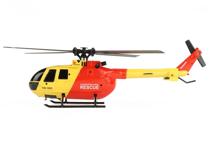 Twister BO-105 Scale 250 Flybarless Helicopter with 6 Axis Stabilisation and Altitude Hold (Yellow/Red) TWST1002YR