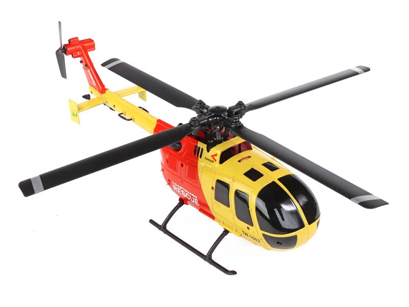 Twister BO-105 Scale 250 Flybarless Helicopter with 6 Axis Stabilisation and Altitude Hold (Yellow/Red) TWST1002YR