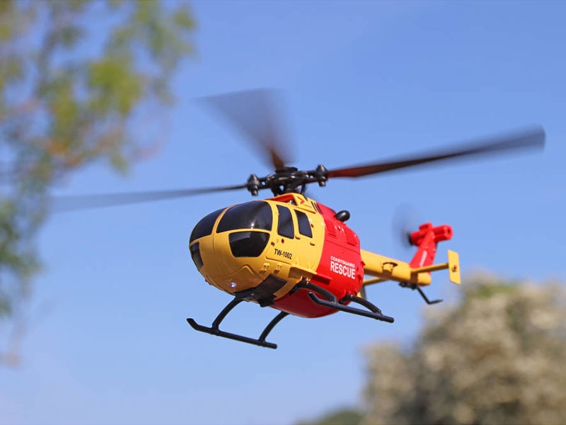 Twister BO-105 Scale 250 Flybarless Helicopter with 6 Axis Stabilisation and Altitude Hold (Yellow/Red) TWST1002YR