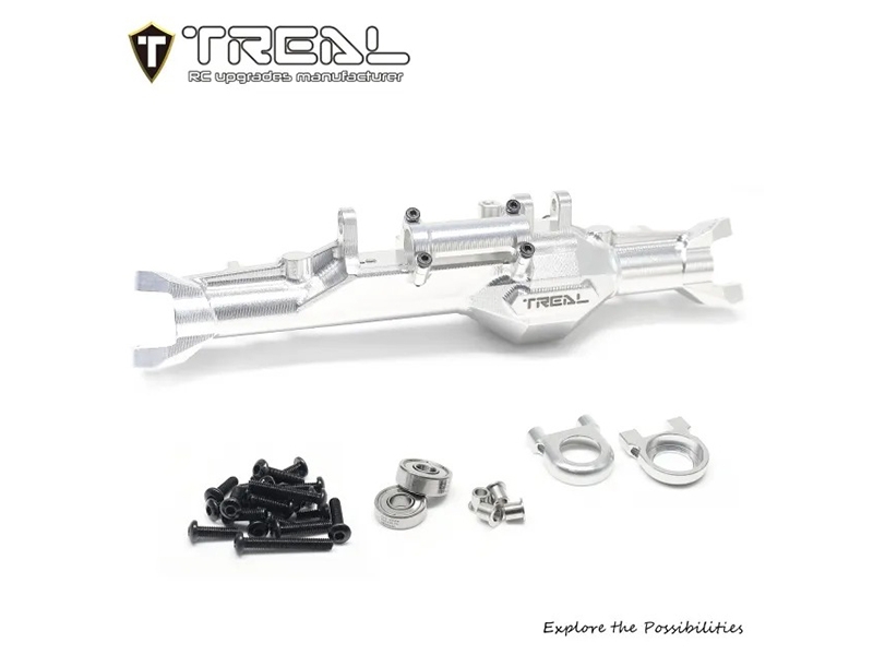 Treal Hobby Aluminum 7075 Front Axle Housing CNC Billet Machined Upgrades for Vanquish Products H10 Optic (Silver) X004ESMRY7