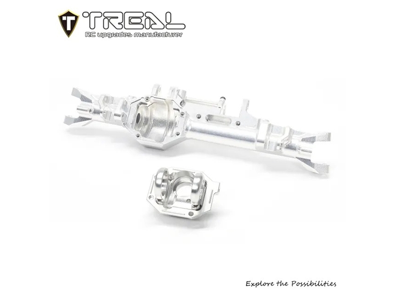 Treal Hobby Aluminum 7075 Front Axle Housing CNC Billet Machined Upgrades for Vanquish Products H10 Optic (Silver) X004ESMRY7