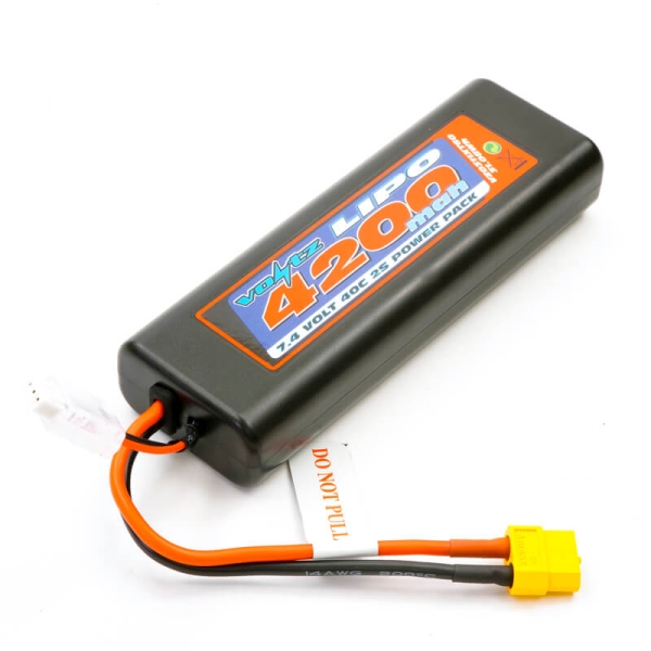 Voltz 4200mAh Round/ Oval Case 2S 40C 7.4v Lipo Stick Pack XT60 VZ0311XT60