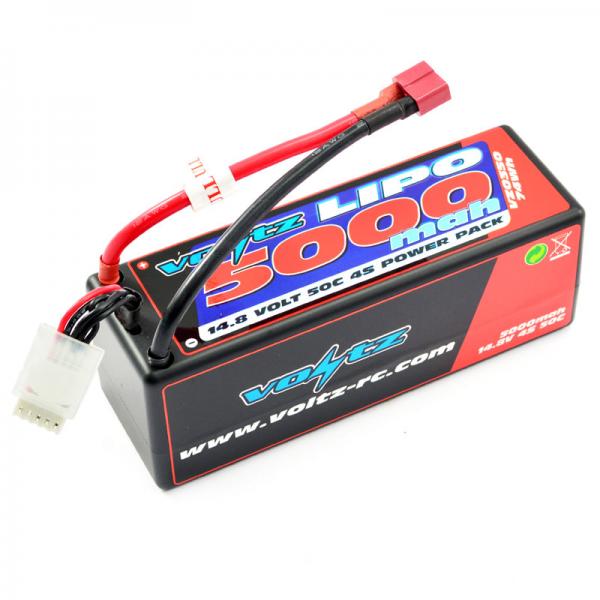 Voltz 5000mAh 4s 14.8v 50c Hardcase LiPo Battery Stick Pack - Deans VZ0350