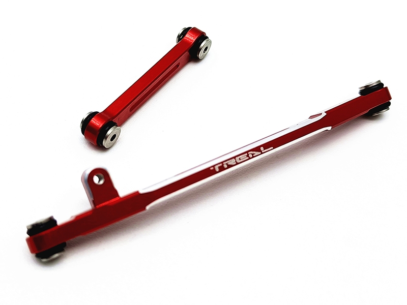 Treal Hobby SCX24 Aluminum 7075 Steering Links Set v2 (Red) X002RQBRAD