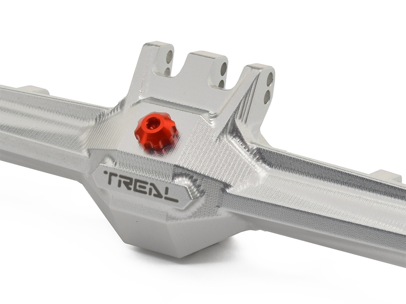 Treal Hobby Aluminum 7075 Rear Axle Housing CNC Billet Machined Upgrades for Vanquish Products H10 Optic (Silver) X004ESFX1L