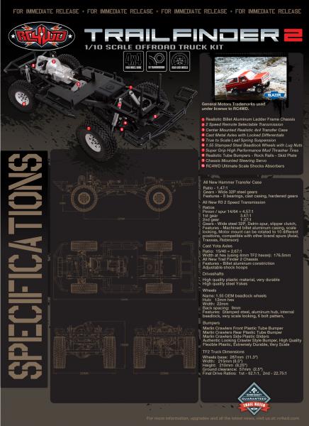 RC4WD ZK0054 Trail Finder 2 Truck Kit Z-K0054