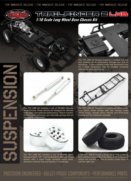 RC4WD ZK0059 Trail Finder 2 Truck Kit LWB 1/10 Scale Long Wheel Base Chassis Kit Z-K0059