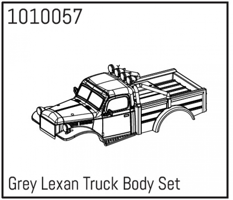 Absima Grey Lexan Power Wagon Body Set 1010057