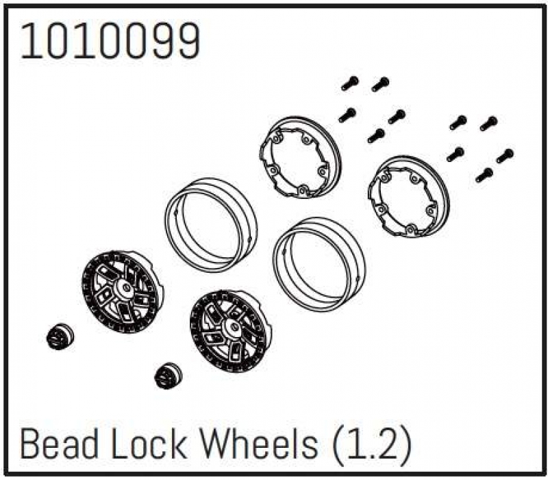 Hobby Plus 1.2 Beadlock Wheels PRO Crawler 1:18 (4) 1010099 AB240233