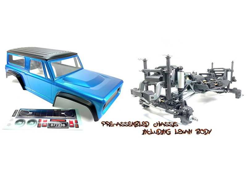 Absima CR3.4 Crawler Pre-Assembled Chassis with Bronco Style Shell - Blue 12014-BLAU