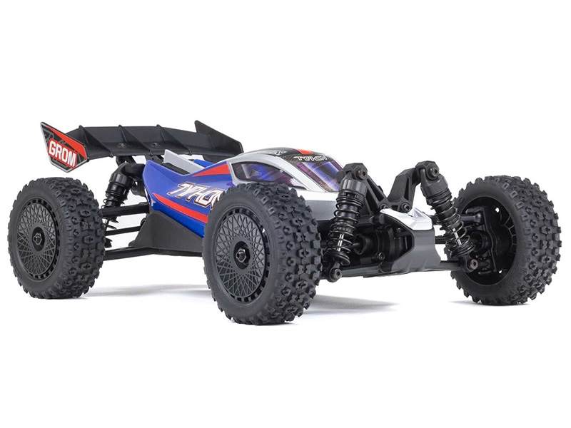 Arrma 1/18 TYPHON GROM MEGA 380 Brushed 4x4 Buggy RTR - Blue/Silver C-ARA2106T1