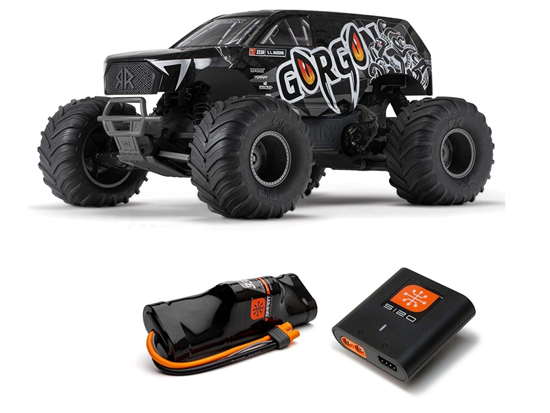 Arrma 1 10 GORGON 4X2 MEGA 550 Brushed Monster Truck Ready To Assemble Kit with Battery and Charger