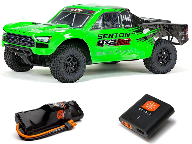 Arrma 1/10 SENTON 4X2 BOOST MEGA 550 Brushed Monster Truck RTR with Battery and Charger - Green C-ARA4103SV4T1