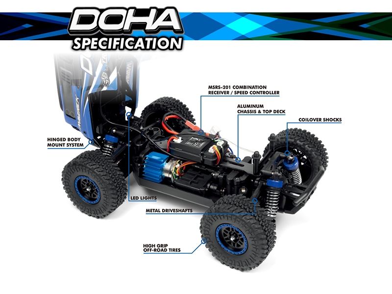 Maverick Doha 1/20 4WD Electric Truck - Blue  MV150700