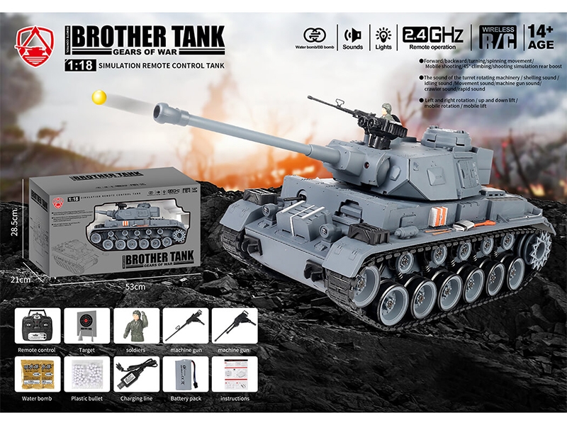 Brother Tank RC Tank 1:18 German Panther III - Grey BT-827