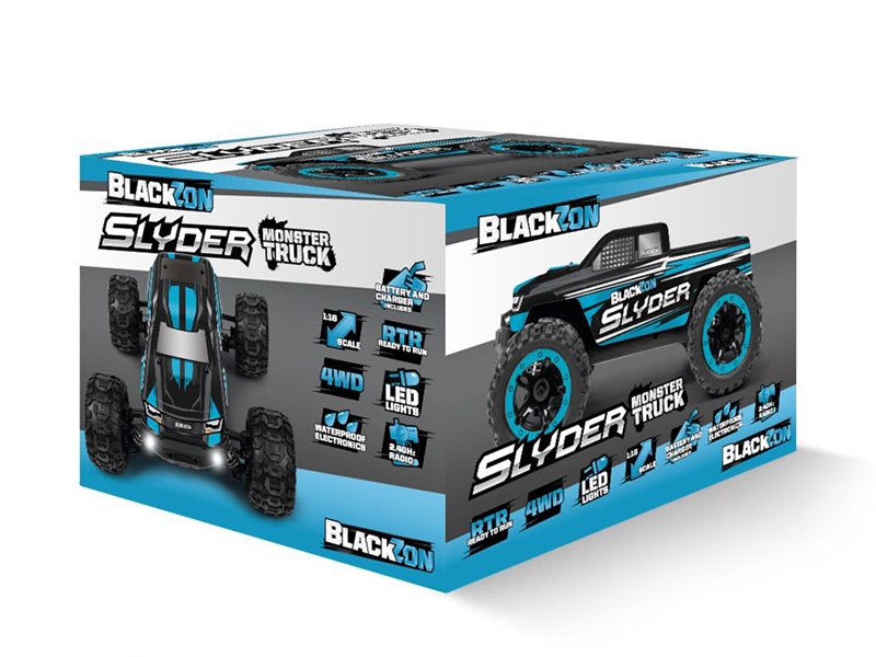 BlackZon Slyder MT 1/16th 4WD Monster Truck - Blue 540104