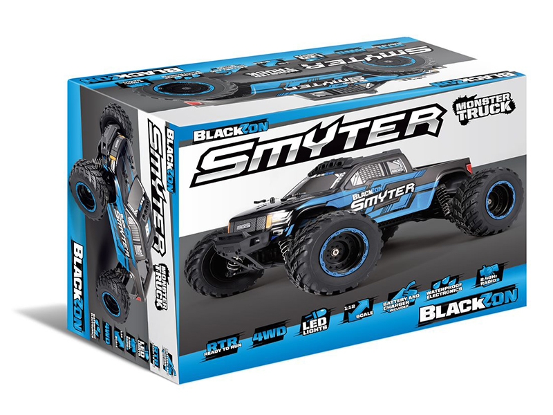 BlackZon Smyter MT 1/12 4WD Electric Monster Truck - Blue 540111