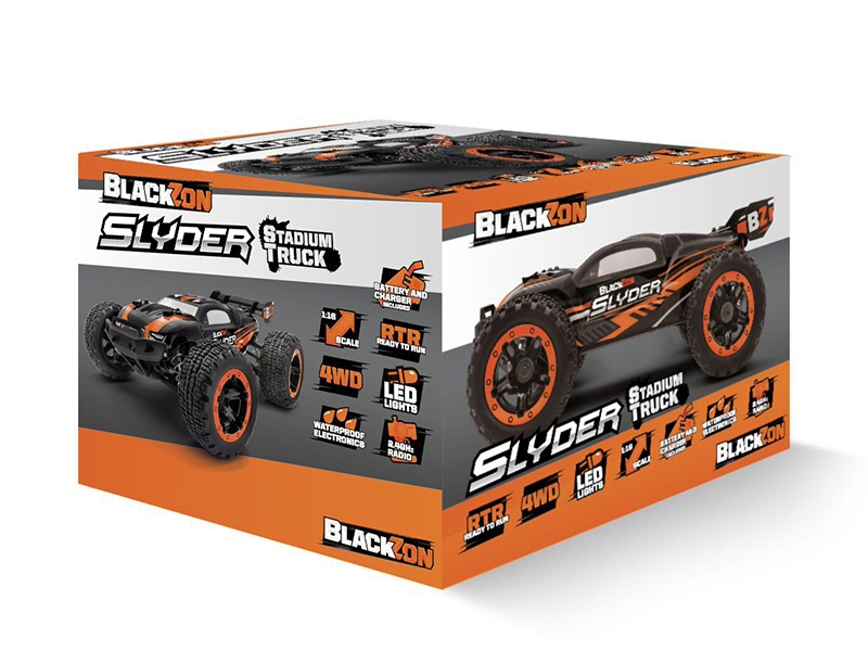 BlackZon Slyder ST 1/16th 4WD Stadium Truck - Orange 540097