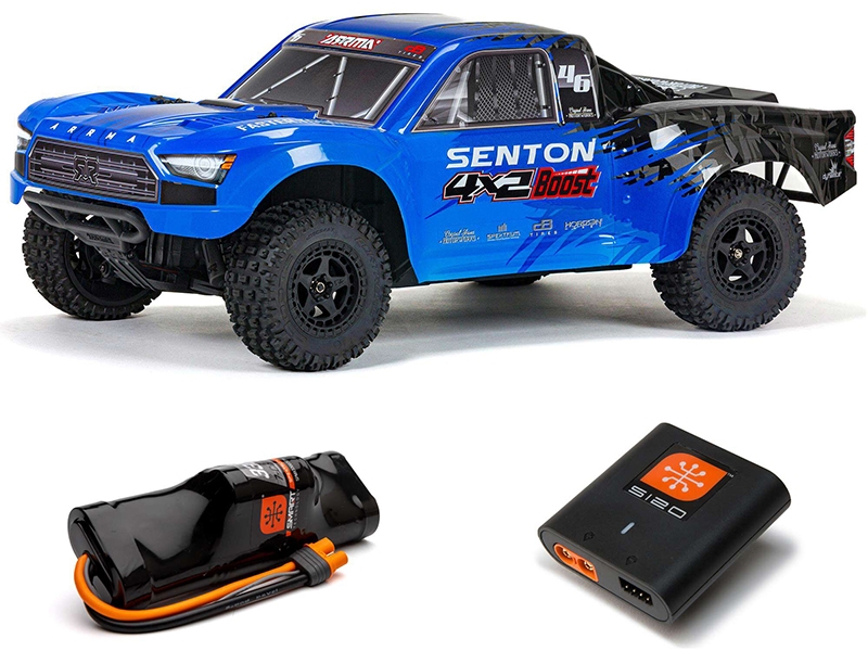 Arrma 1/10 SENTON 4X2 BOOST MEGA 550 Brushed Monster Truck RTR with Battery and Charger  - Blue C-ARA4103SV4T2