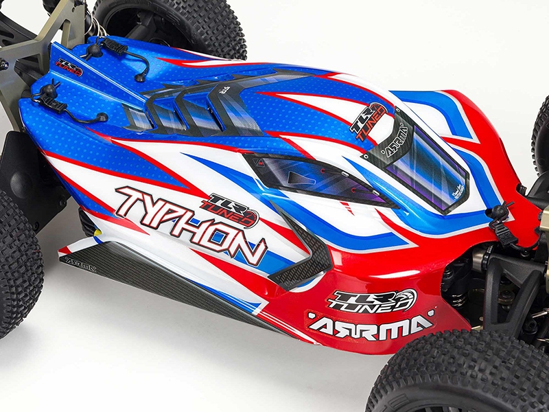 Arrma 1/8 TLR Tuned TYPHON 6S 4WD BLX Buggy RTR - Red/Blue C-ARA8406