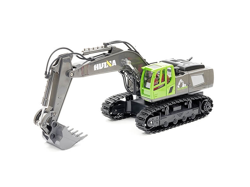 HuiNa 2.4G 11CH RC Excavator with Die Cast Bucket - Green CY1558G