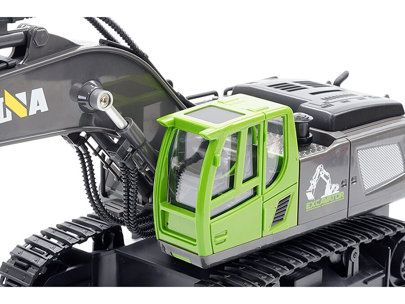 HuiNa 2.4G 11CH RC Excavator with Die Cast Bucket - Green CY1558G