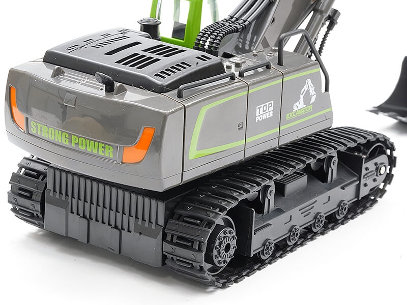 HuiNa 2.4G 11CH RC Excavator with Die Cast Bucket - Green CY1558G