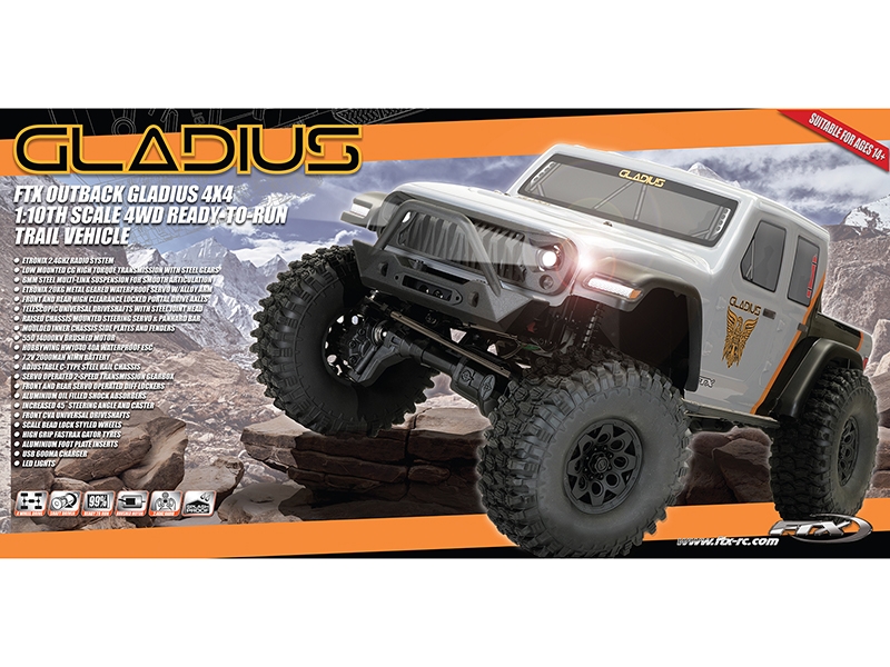 FTX Outback Gladius 1/10 4x4 RTR 1:10 Trail Crawler - Grey FTX5479GY