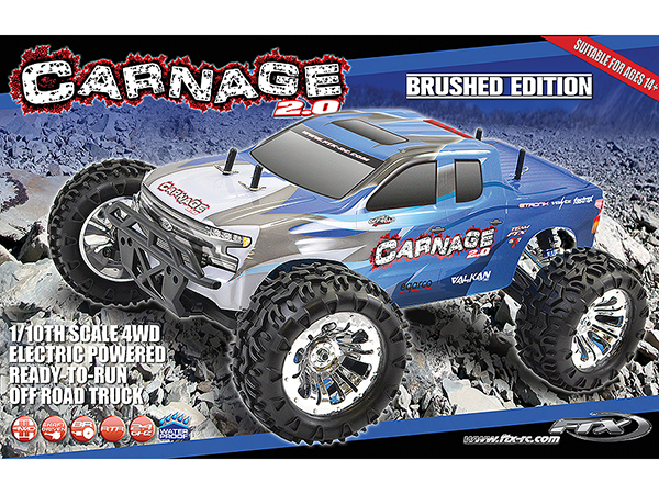 FTX Carnage 2.0 1/10 Brushed Truck 4wd RTR - Blue FTX5537B