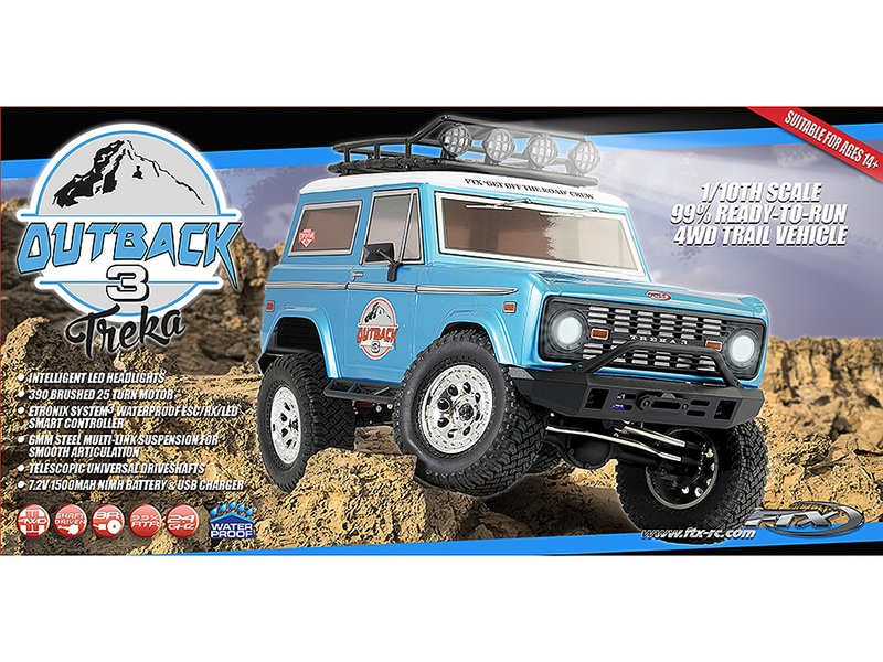 FTX Outback 3.0 RTR 1:10 Trail Crawler - Treka - Blue FTX5594B