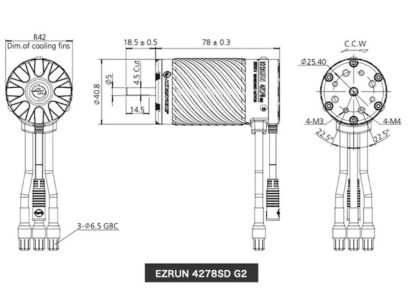 Hobbywing EZRUN 4278SD 2250kV G2 Motor HW30402800