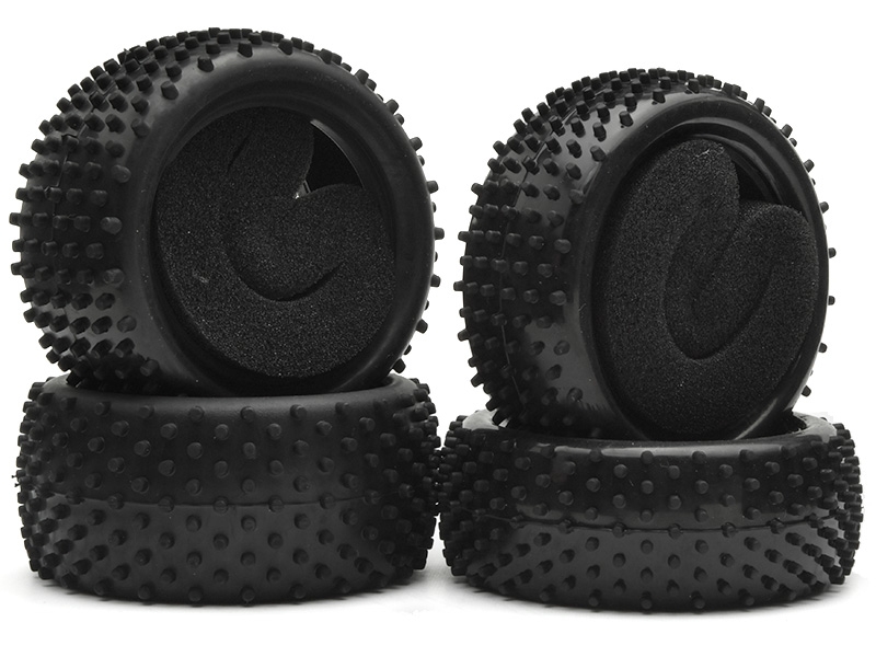 JC Racing Products 1/10 4WD Buggy Tyres and Inserts (4) - Round Stud JC-BT-4