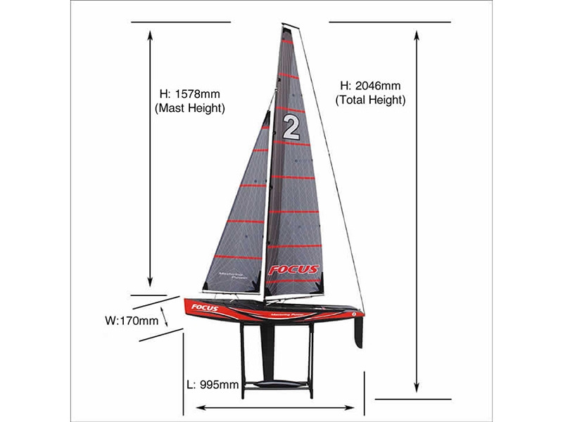 Joysway Focus V2 1 Meter Sailboat 2.4GHz RTR JY8812V2