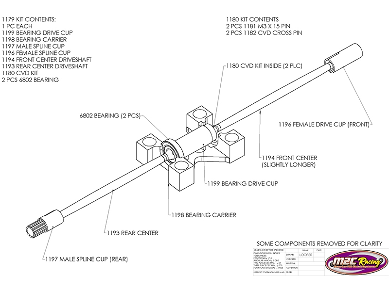 M2C Racing X Series Centre Drive Kit M2C1179