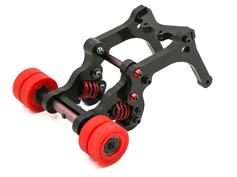 Meus Racing X Maxx Wheelie Bar With Dual Wheels Red Mr317