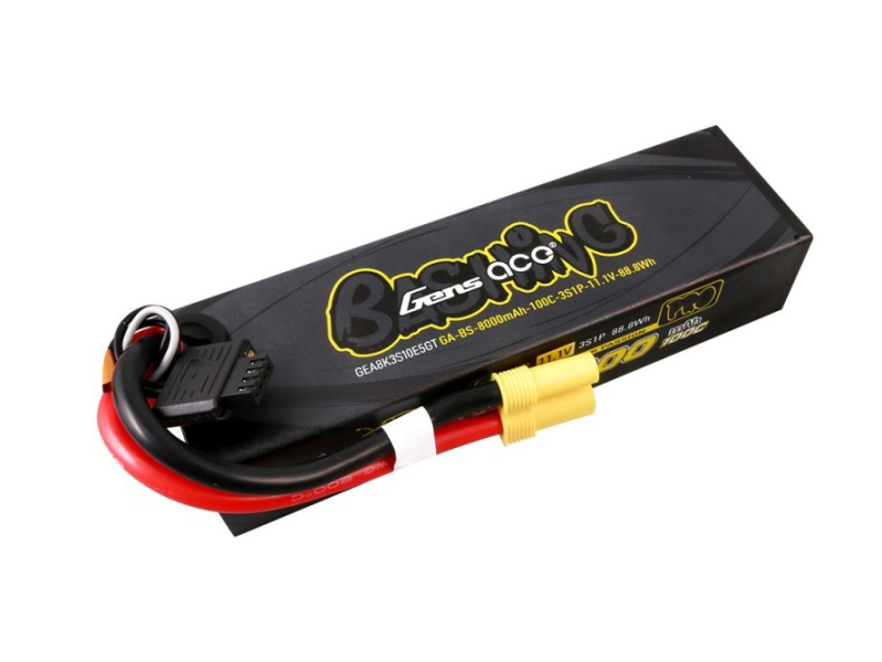 Gens Ace LiPo Car GTech 3S 11.1V 8000mAh 100C Bashing with EC5 O-GTC3S8000-100E5