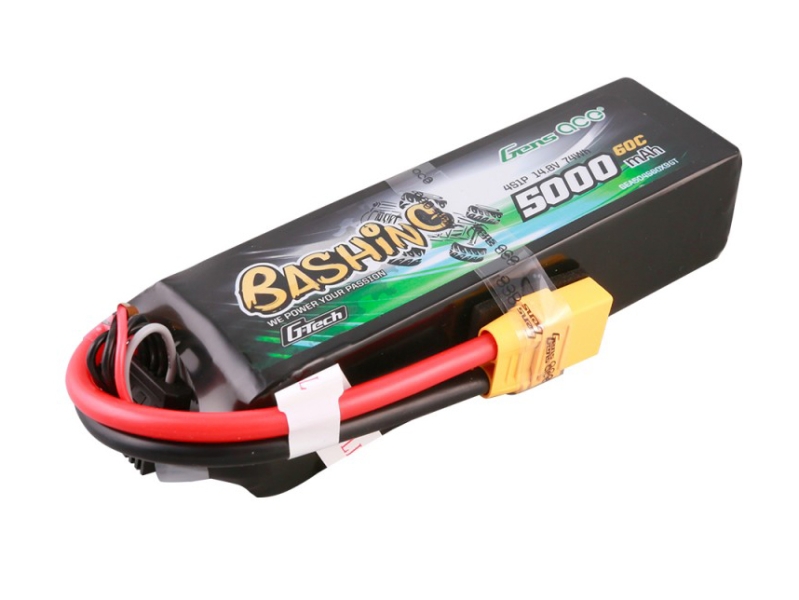 Gens Ace LiPo Car GTech 4S 14.8V 5000mAh 60C Bashing with XT90 O-GTC4S5000-60X9