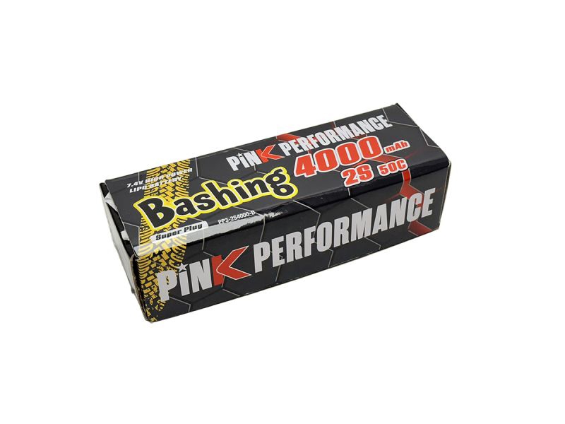 Pink Bashing LiPo 2S 7.4V 4000mAh 50C (Deans) Round PP3-2S4000-D