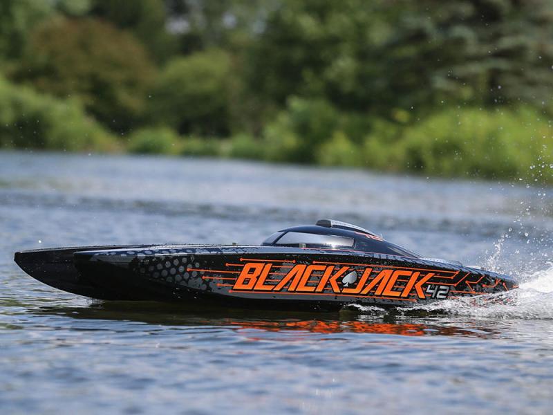 ProBoat Blackjack 42inch 8S Brushless Catamaran RTR - Black/Orange B-PRB08043T1