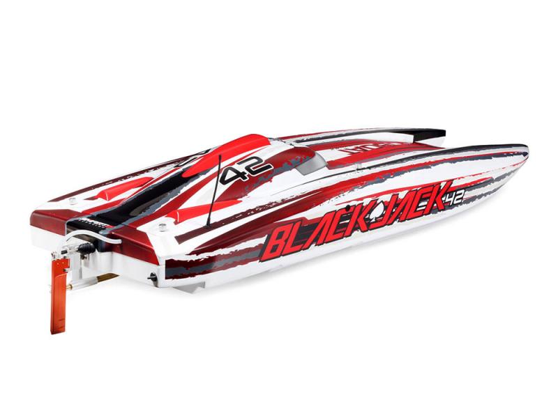 ProBoat Blackjack 42inch 8S Brushless Catamaran RTR - White/Red B-PRB08043T2