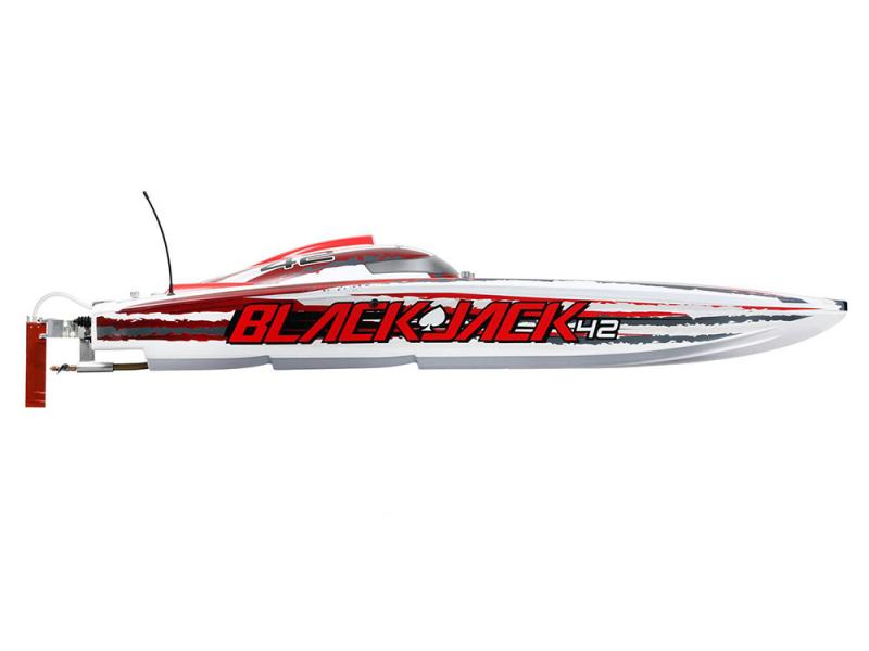 ProBoat Blackjack 42inch 8S Brushless Catamaran RTR - White/Red B-PRB08043T2