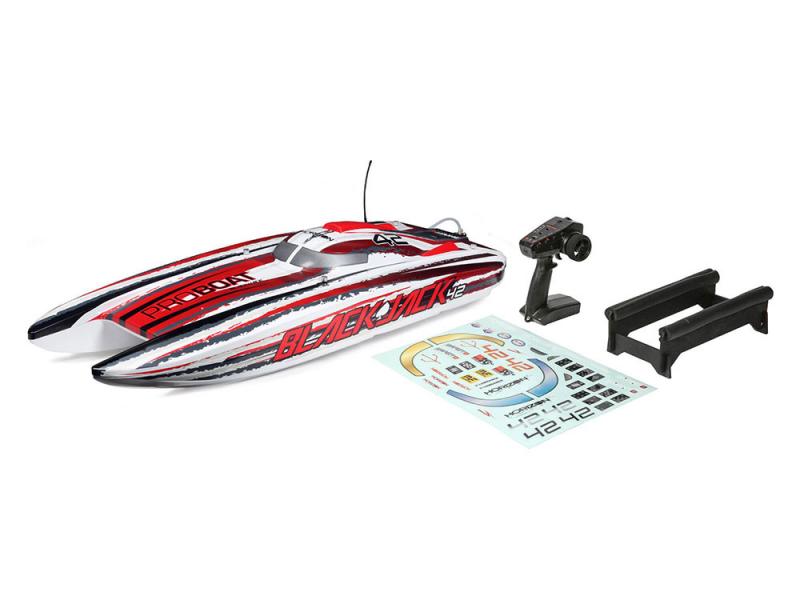 ProBoat Blackjack 42inch 8S Brushless Catamaran RTR - White/Red B-PRB08043T2