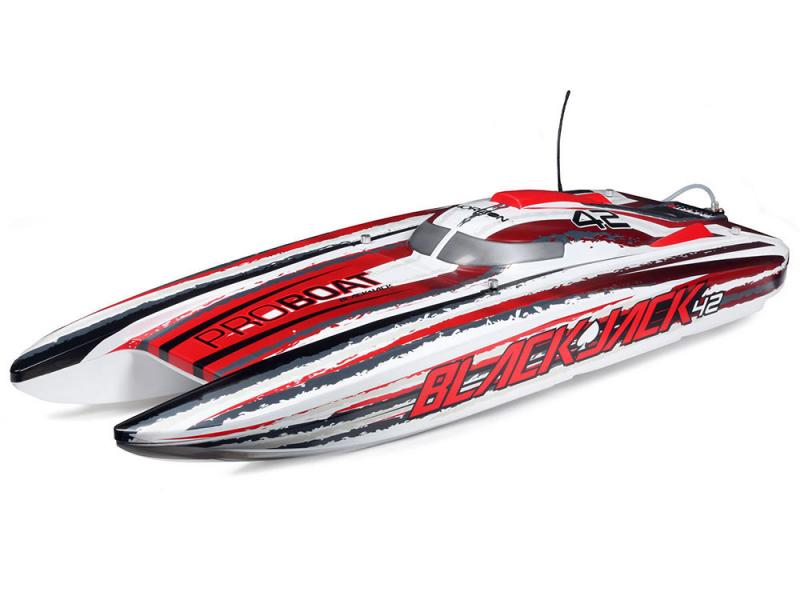 ProBoat Blackjack 42inch 8S Brushless Catamaran RTR - White/Red B-PRB08043T2