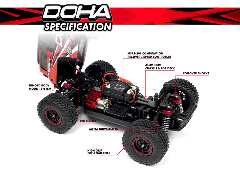 Maverick Doha 1/20 4WD Electric Truck - Red MV150701