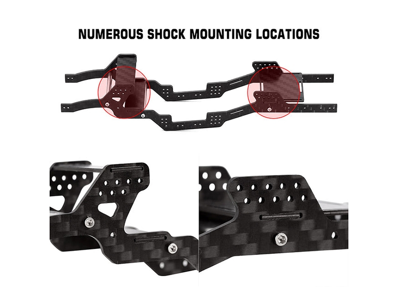 Injora LCG Carbon Fiber Chassis Kit 6 Degree Angled Frame for SCX24 C10 JLU Deadbolt B17 Bronco SCX24-120