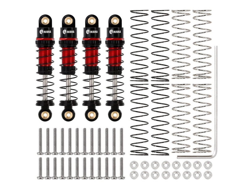 Injora 39mm Aluminum Threaded Oil Fill Shocks for Axial SCX24 FCX24M SCX24-131BR-4