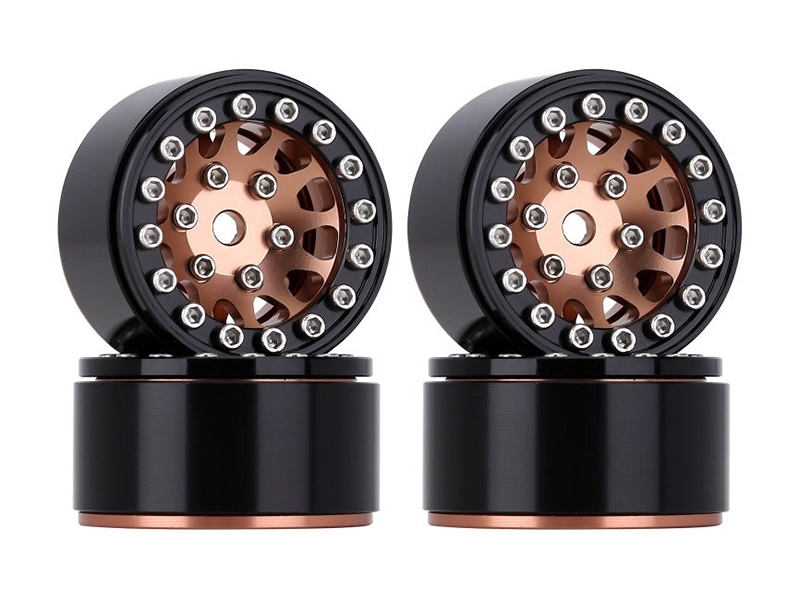 Injora 1.0in 12-Spoke Beadlock Aluminium Wheels for 1/18 1/24 Crawlers ...