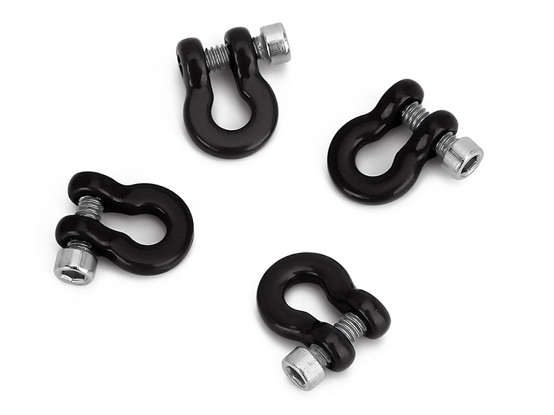 Injora PCS 7x10mm Metal D-Rings Tow Hook Shackles for SCX24/ TRX4M Bumpers - Black SCX24-57BK