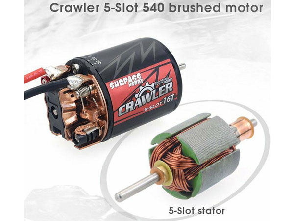 Surpass Hobby Scale Crawler Combo 5-Slot 16T 1850kv Brushed Motor and 60amp Speed Controller SP-054000-92